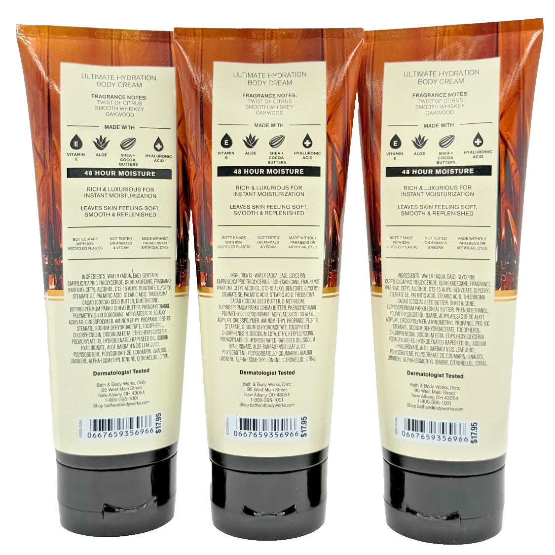 Whiskey Toast Hydrating Body Cream - 3 Pack, 8 oz Tubes