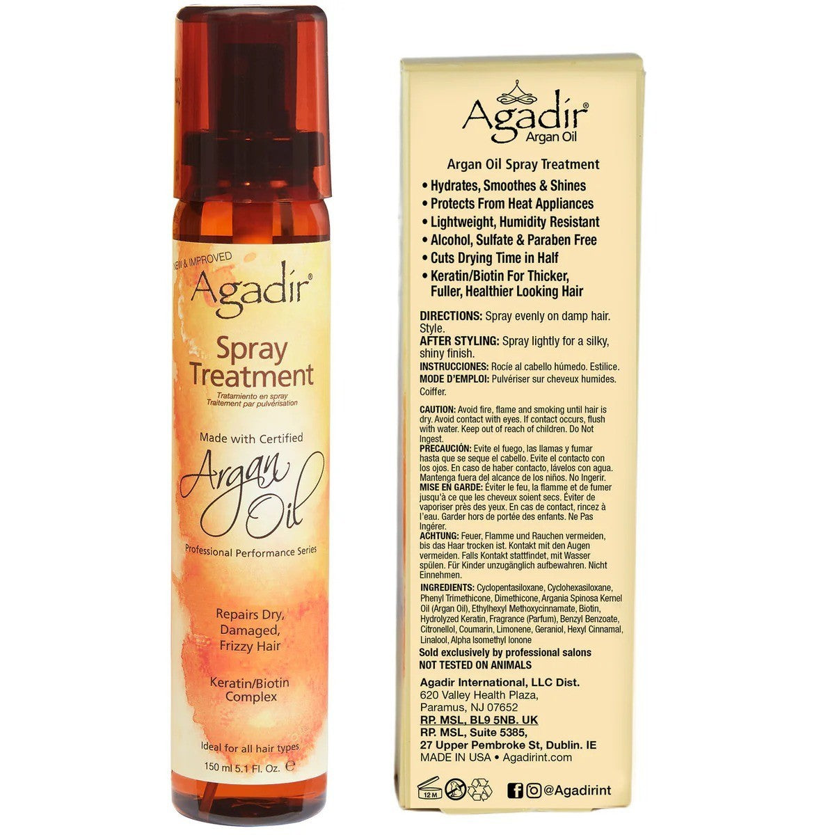 Agadir Argan Oil Hair Spray Treatment 5.1 oz - Nourishing Shine & Frizz Control