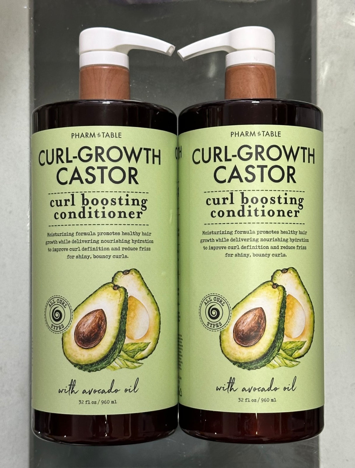 (2-Pack) Curl-Boosting Hair Conditioner with Castor & Avocado for Hair Growth & Frizz Control
