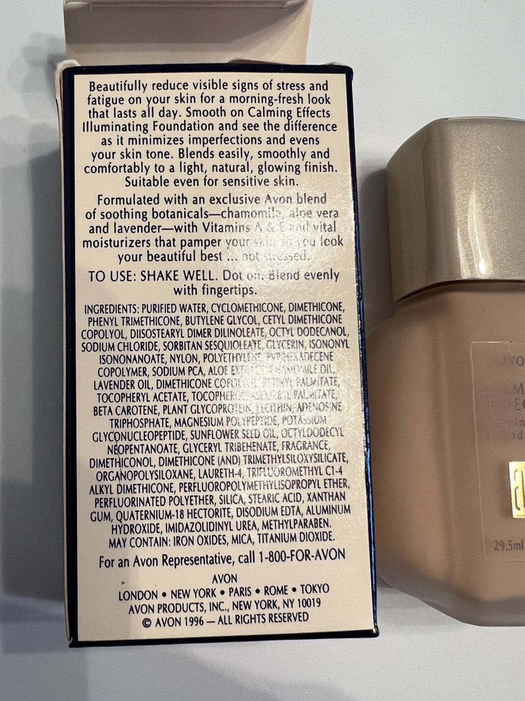 Avon Clear Finish Foundation Porcelain Beige 1oz - Unused Vintage Makeup