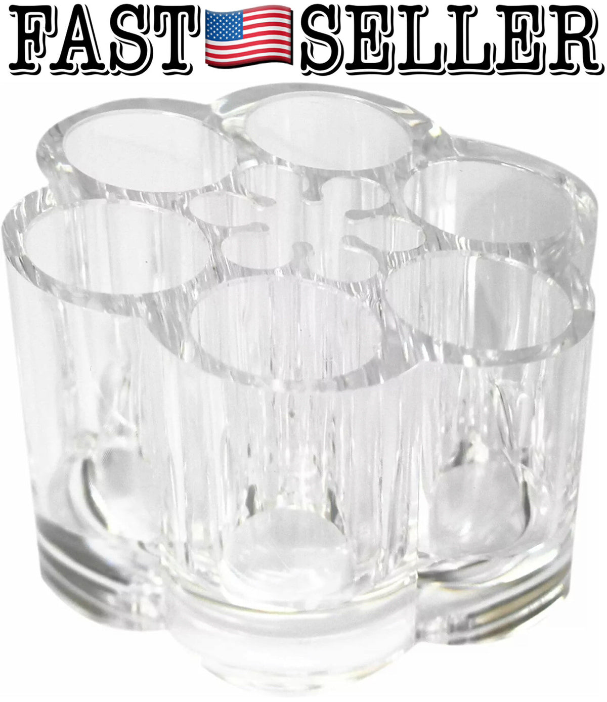 Acrylic Flower Makeup Brush Holder Organizer with 12 Slots, Clear Cosmetic Storage