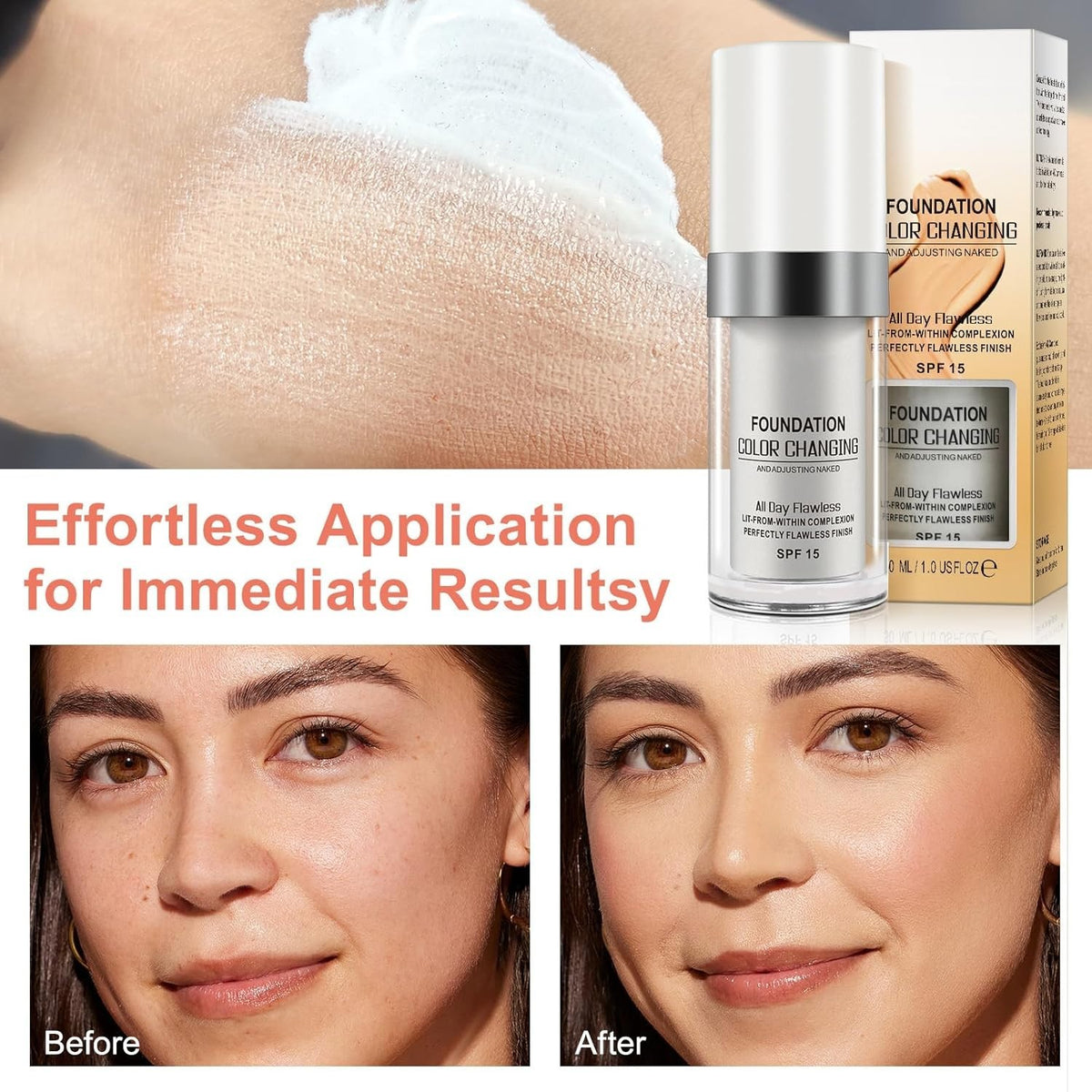 Color-Adapting Foundation with SPF 15 - Flawless Concealer Makeup Set