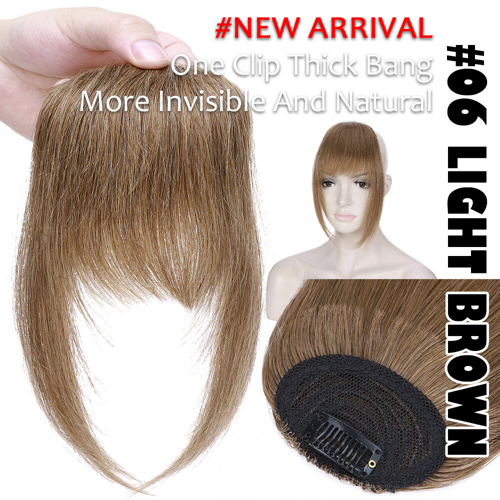 Clip-In Thick Fringe Bang Hair Extensions for Women - Remy Human Hair