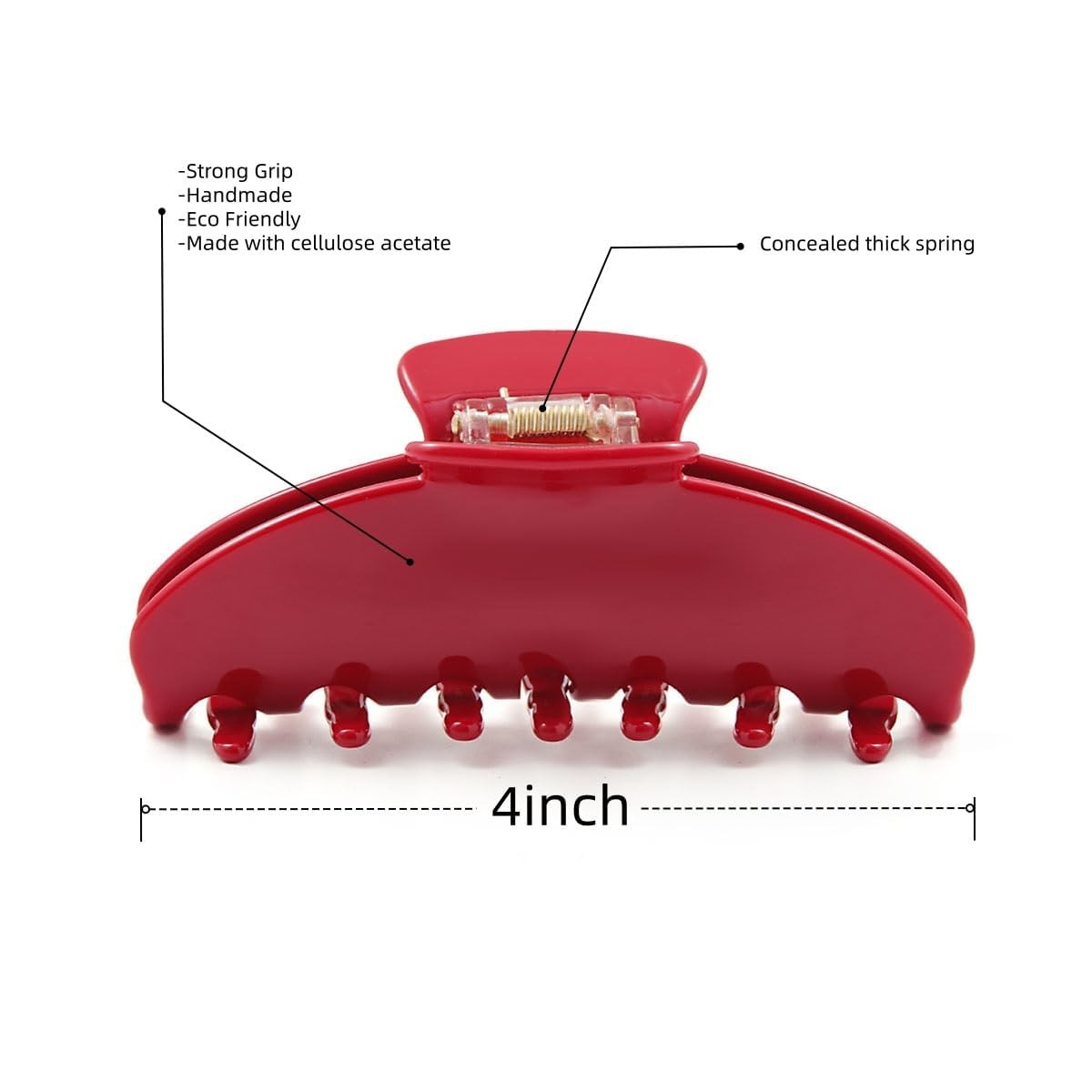 OideGuiing Durable Acetate Hair Clips - 4-Inch 1 Count (Pack of 1),