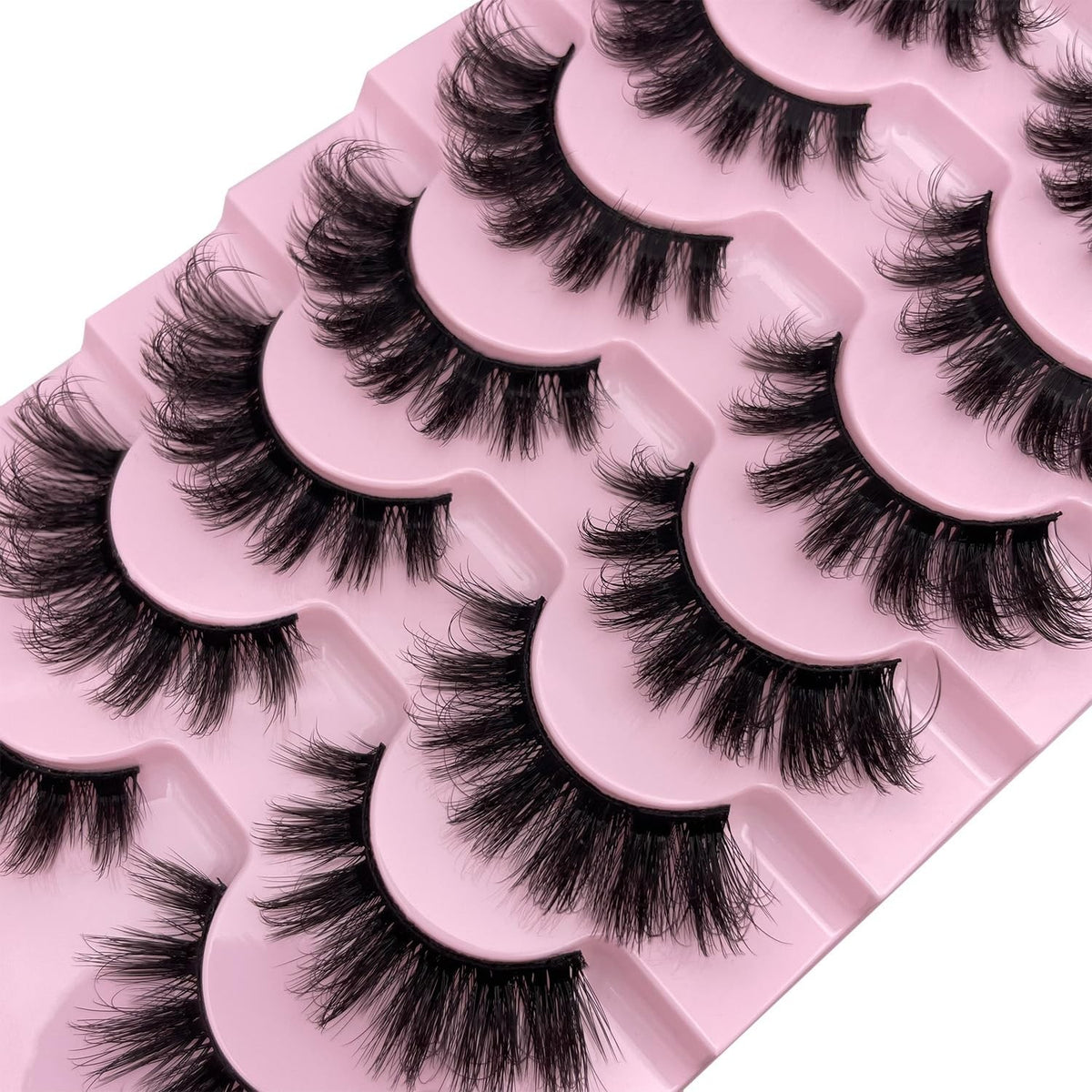 Wispy False Eyelashes Strips - Russian 3D Mink Style, 7 Pairs