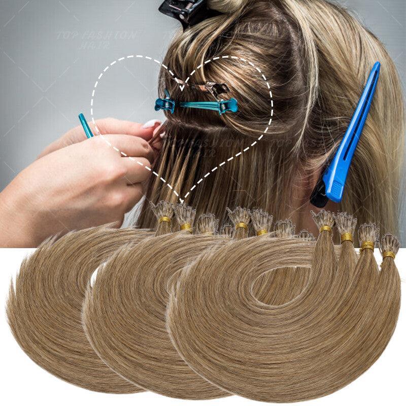 Human Remy Hair Extensions Micro Loop Nano Ring Full Head Salon Use