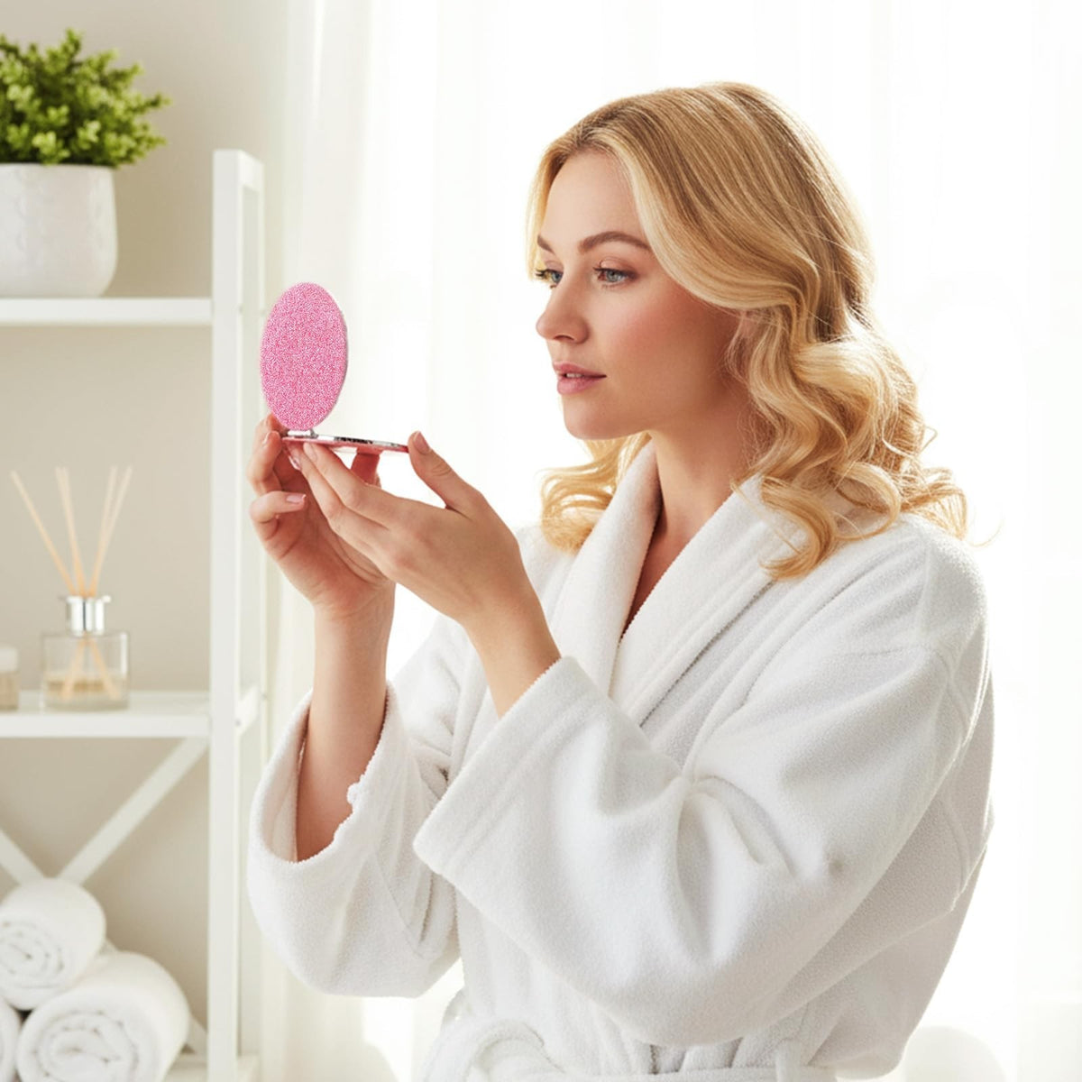 3 Pack Compact Purse Mirrors with 2X Magnification for Women and Girls