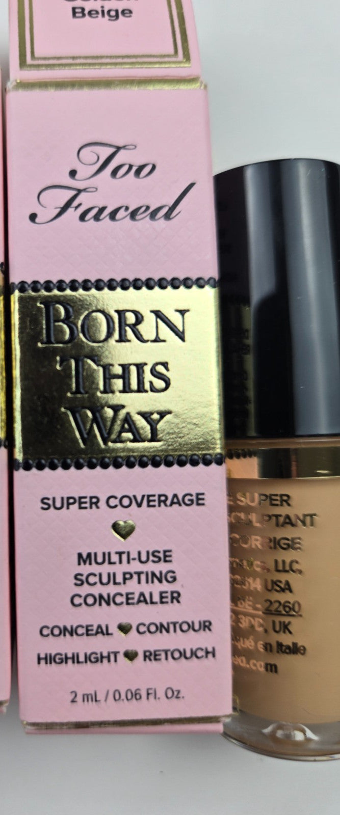 Long Lasting Full Coverage Concealer - Golden Beige, Multi-Use, Hyaluronic Acid