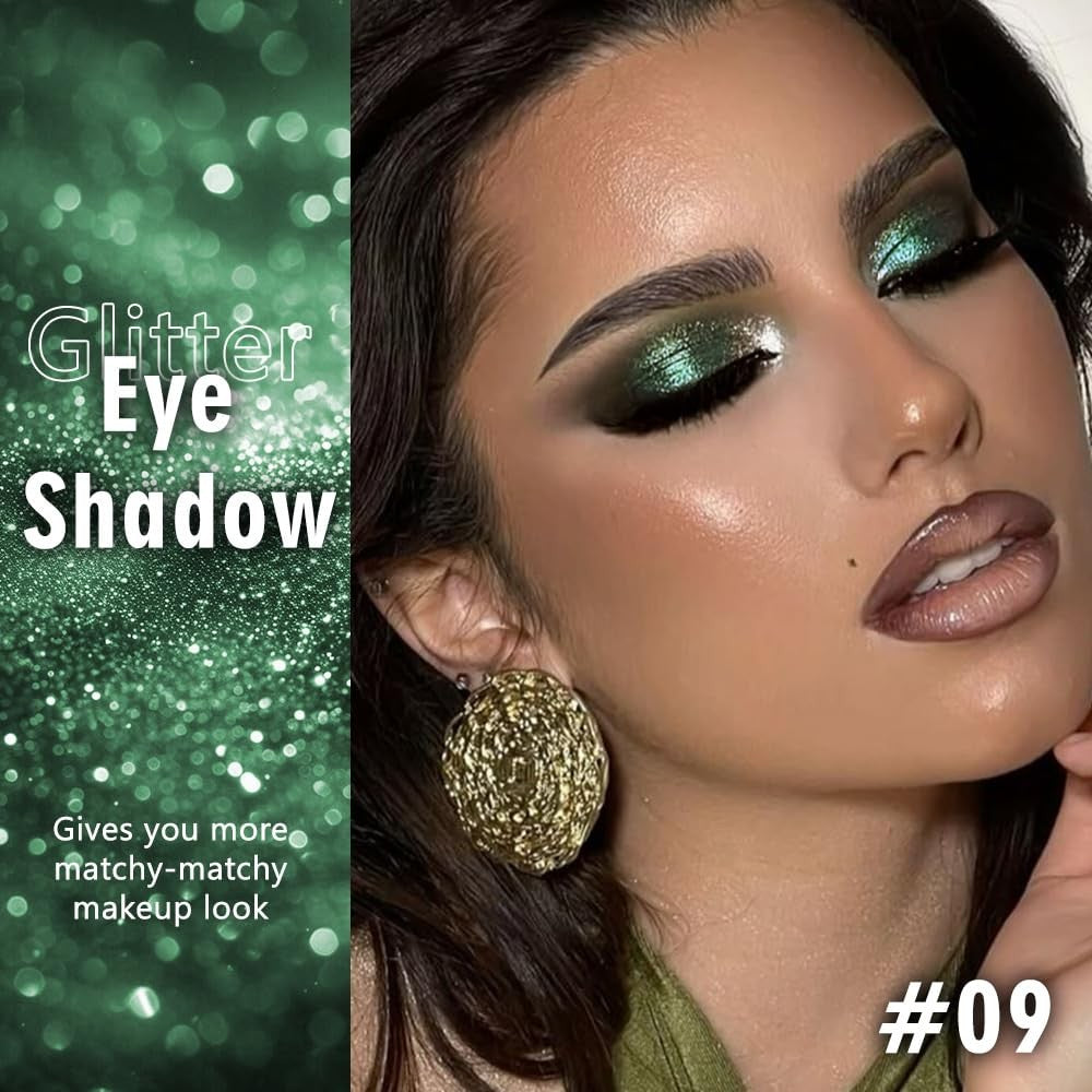 Sparkly Eyeshadow Palette - Green, 0.04 Ounce, Compact Makeup