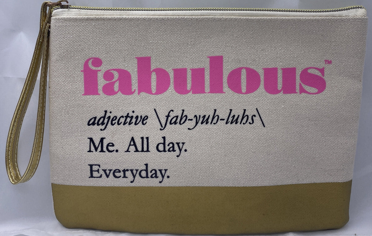 Medium Canvas Makeup Toiletry Bag with Wristlet - Water Resistant Travel Organizer