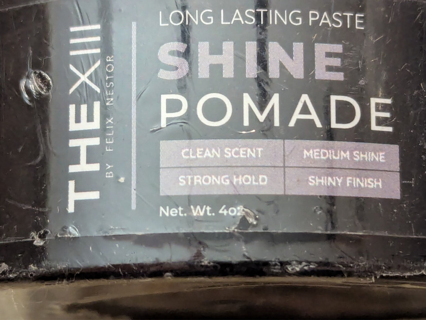Long Lasting Paste Shine Pomade 4oz Strong Hold Hair Wax with Clean Scent