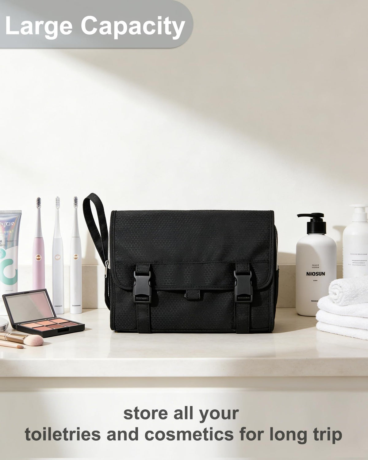 Large Capacity Hanging Travel Toiletry Bag for Men and Women