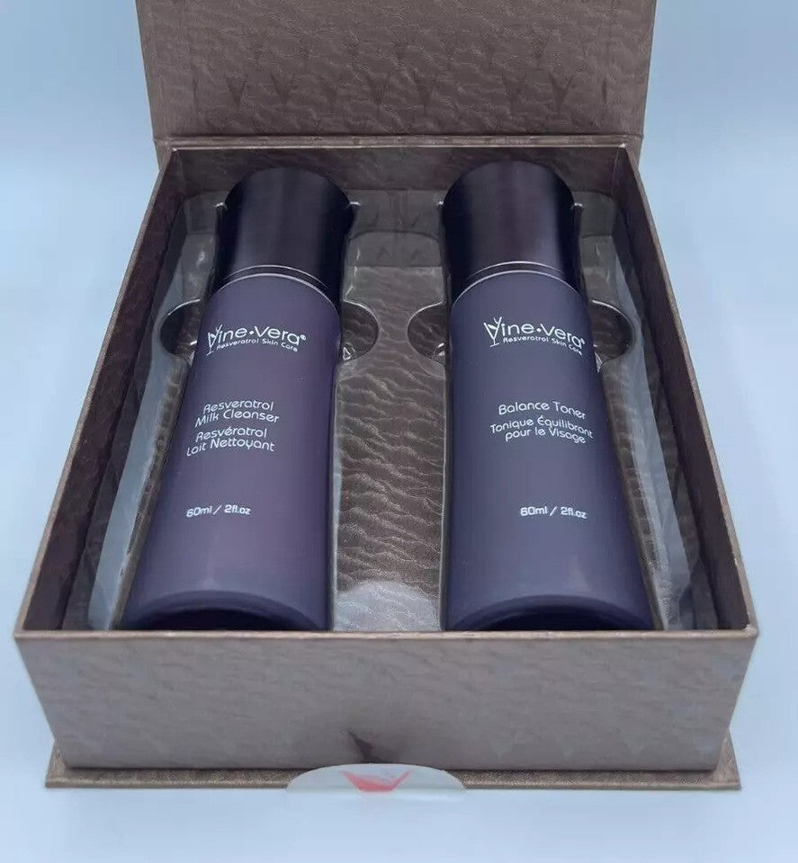 Resveratrol Cabernet Milk Cleanser & Balance Toner Set - 60ml Each