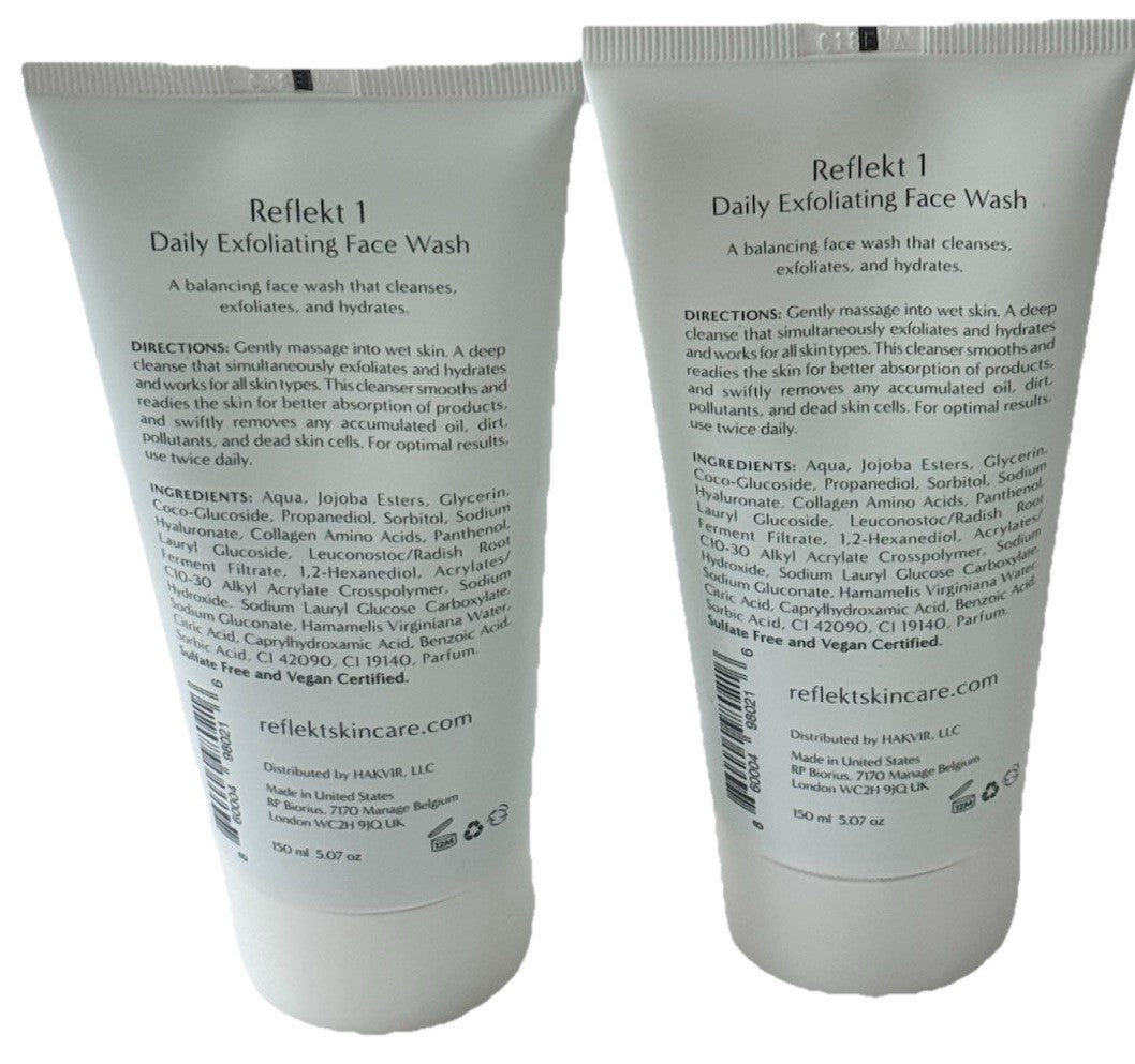 Daily Exfoliating Face Wash Set - Reflekt 2 x 5.07 oz Skin Care