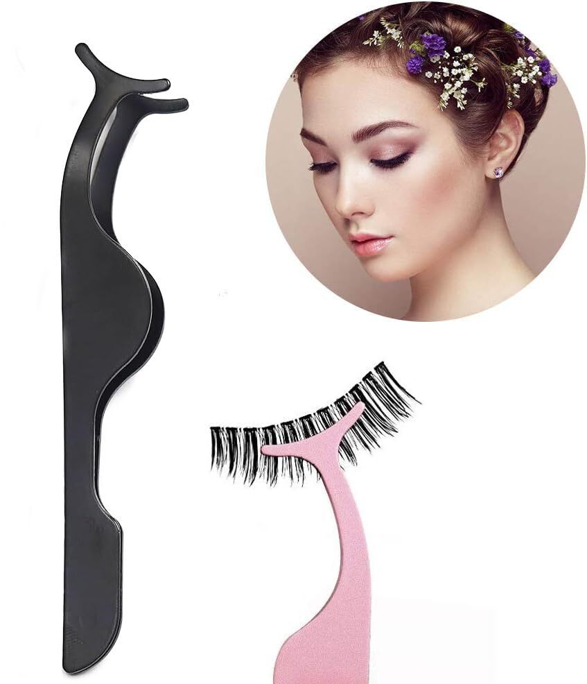 Stainless Steel Eyelash Extension Tweezers Set - Applicator & Remover, 2 Pack