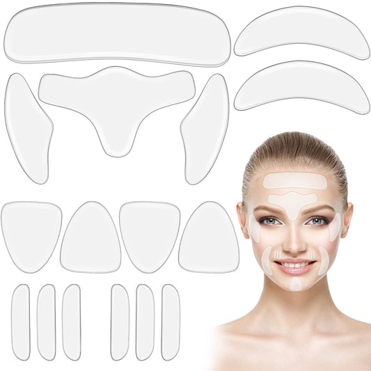 Silicone Face Patches Set - Reusable Soft Skin Care Stickers, 16 Pieces
