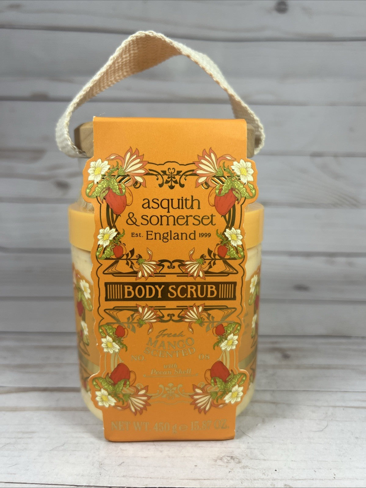 Asquith & Somerset Body Scrub Mango Scented w/ Brush 15.87oz