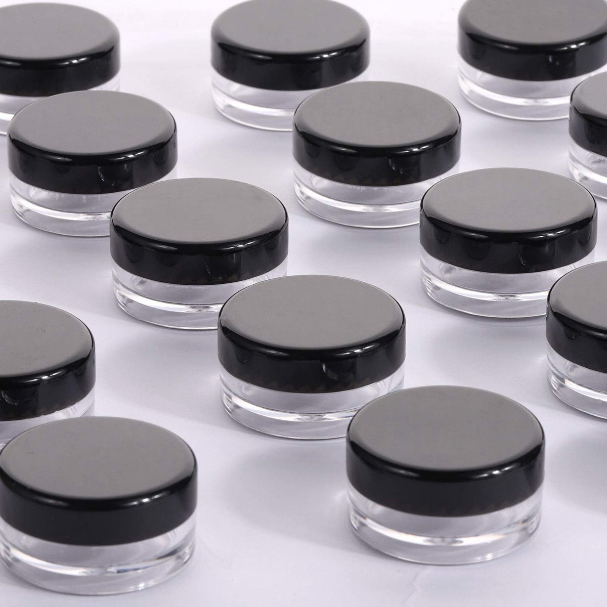 100 Pack 10g Plastic Cosmetic Sample Containers with Lids - Empty Jars for Lip Balm, Creams, Spices