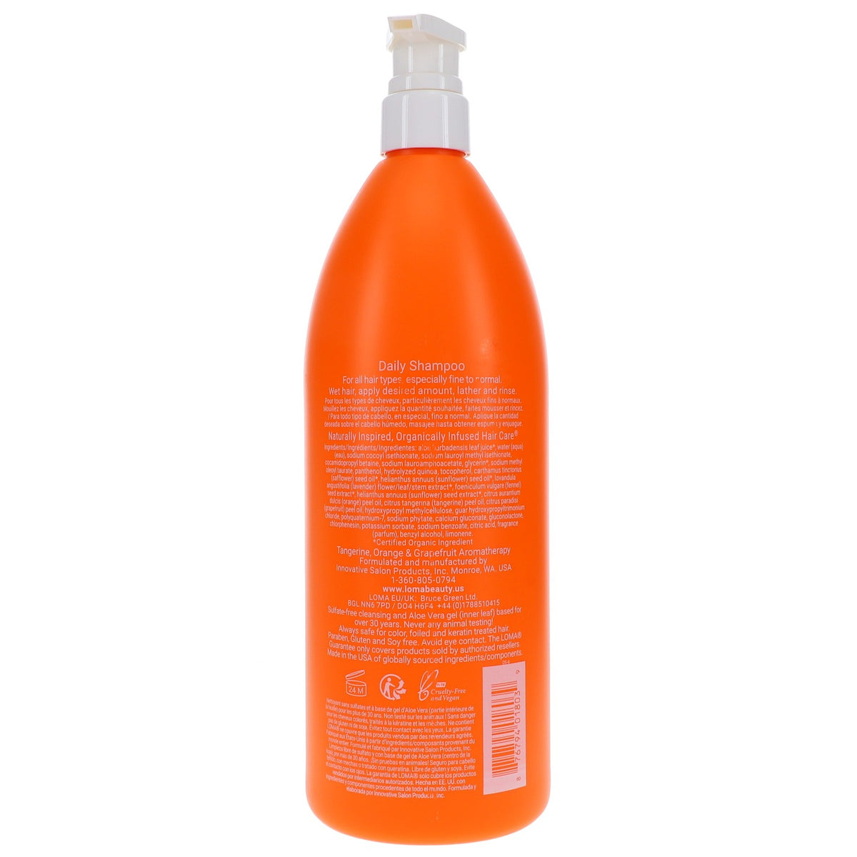 Loma Daily Shampoo 33.8 oz - All Hair Types, Nourishing Hair Care