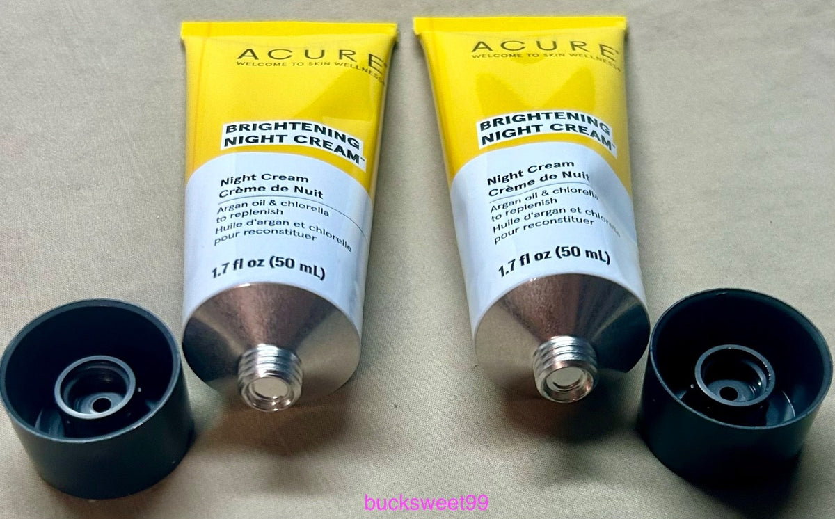 Acure Brightening Night Cream 1.7 oz Sealed Tubes - 2 Pack