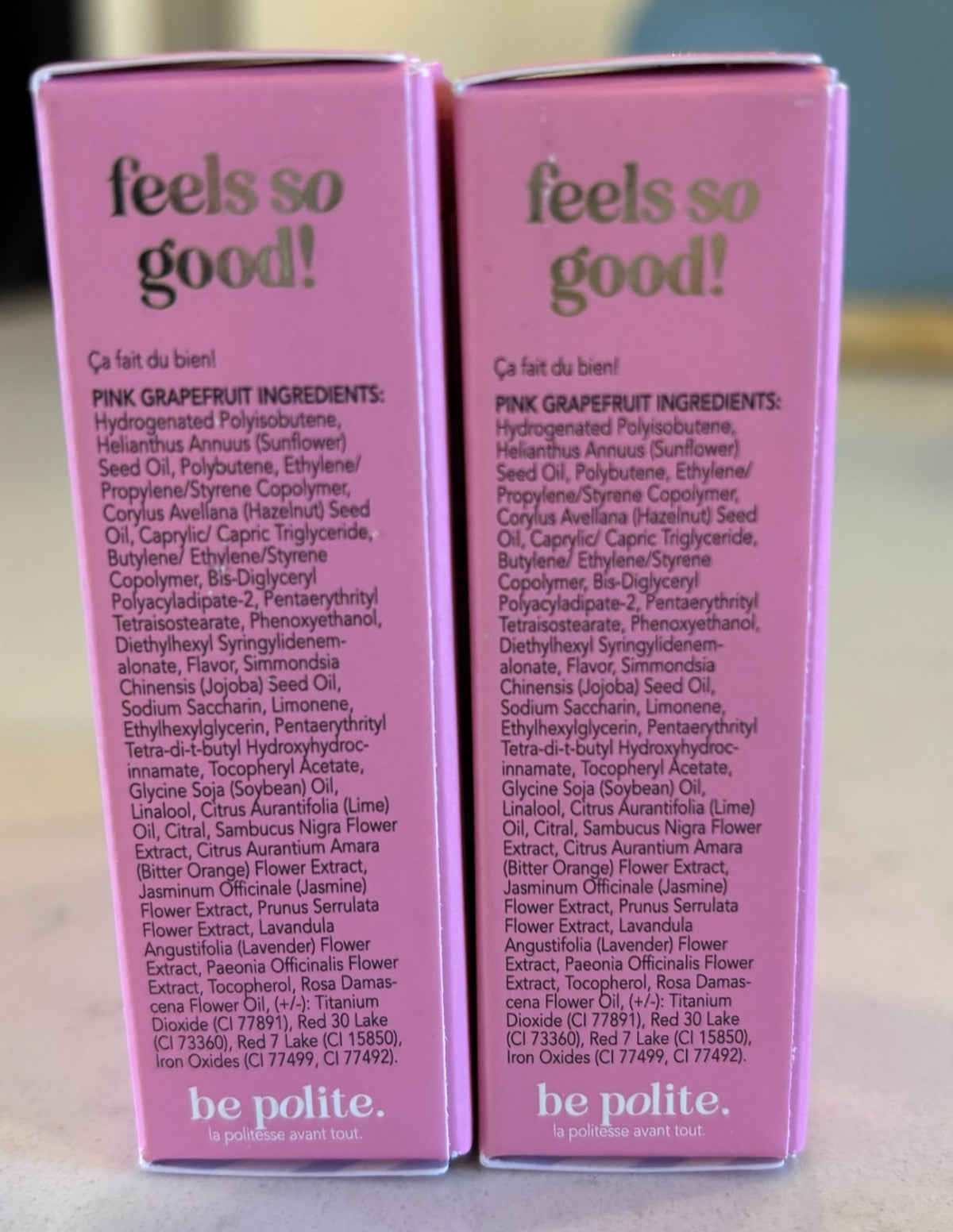 Glossy Lip Balm Set - Pink Grapefruit Hydrating & Nourishing, 6 Pack