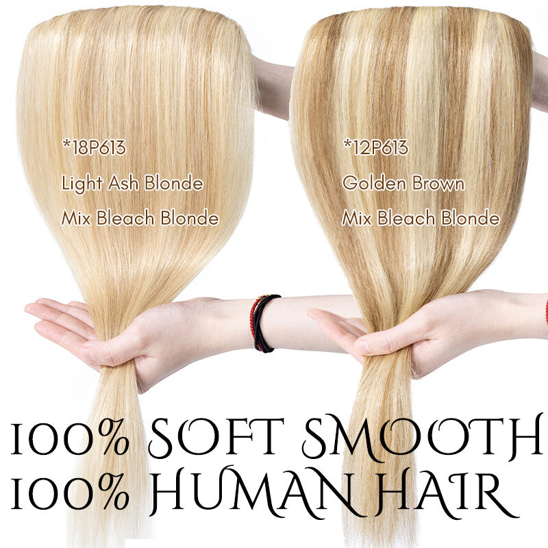 Remy Human Hair Extensions - Clip-In Full Head Set, 3/4 Thickness, 10-40 Inches