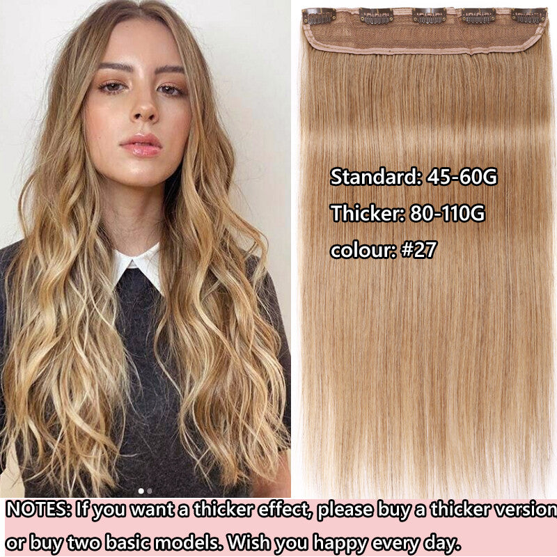 Invisible Clip-In Hair Extensions 100% Remy Human Hair - Full Head 16 Inches