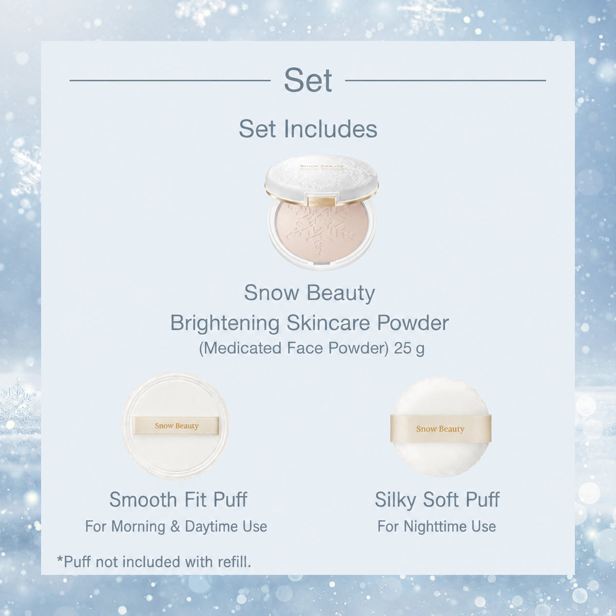 Shiseido Snow Beauty 2026 Brightening Face Powder Set with Refill Options