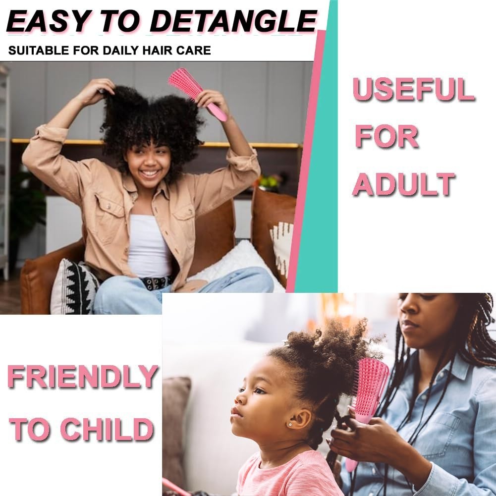 Hair Styling Tool Set with Detangler, Combs & Edge Brush – Versatile Hair Care