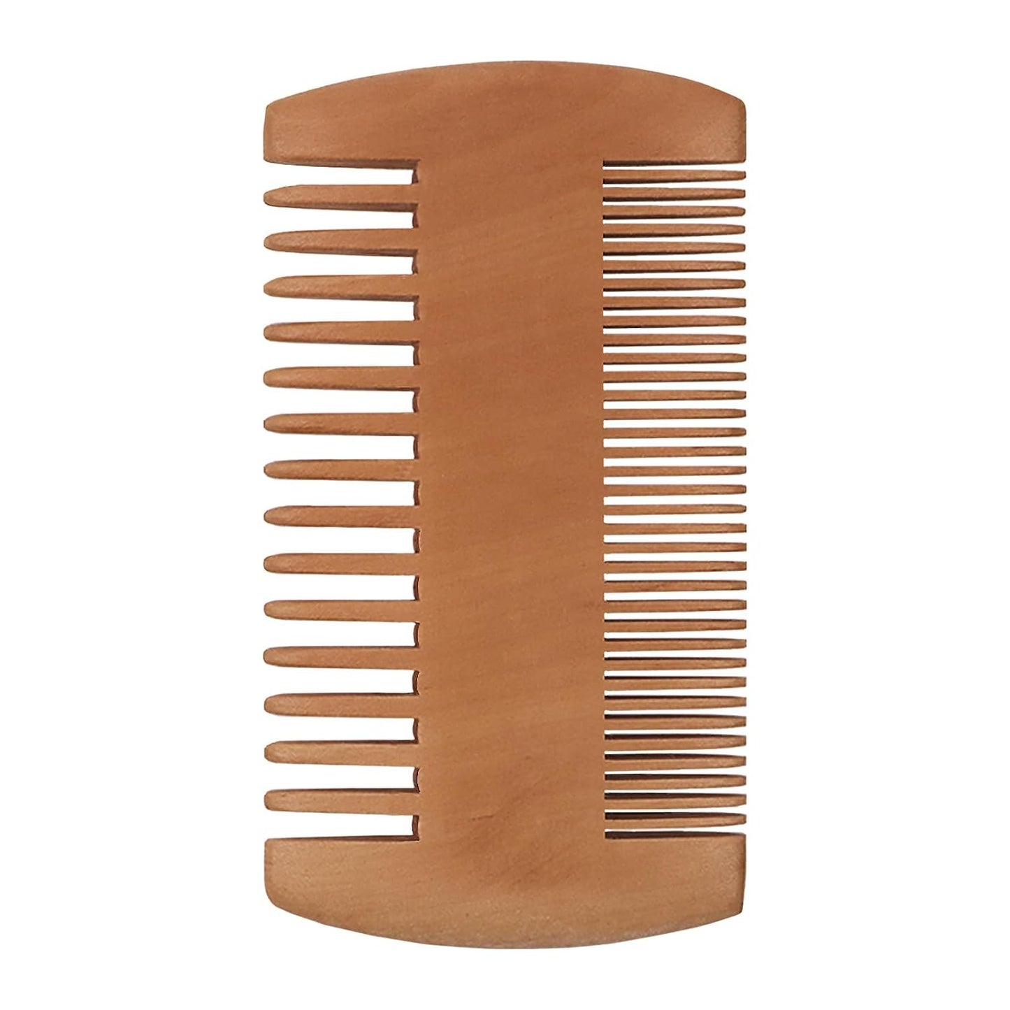 Pearwood Beard Comb with Leather Case, Double-Sided Wooden Grooming Tool for Men