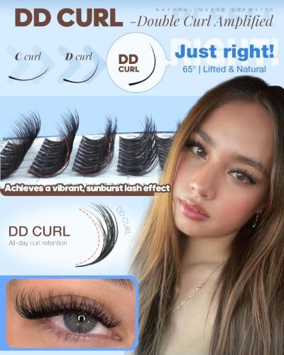 5D Wispy Lash Clusters D-Curl False Eyelashes Natural Look 10-16mm DIY Extensions