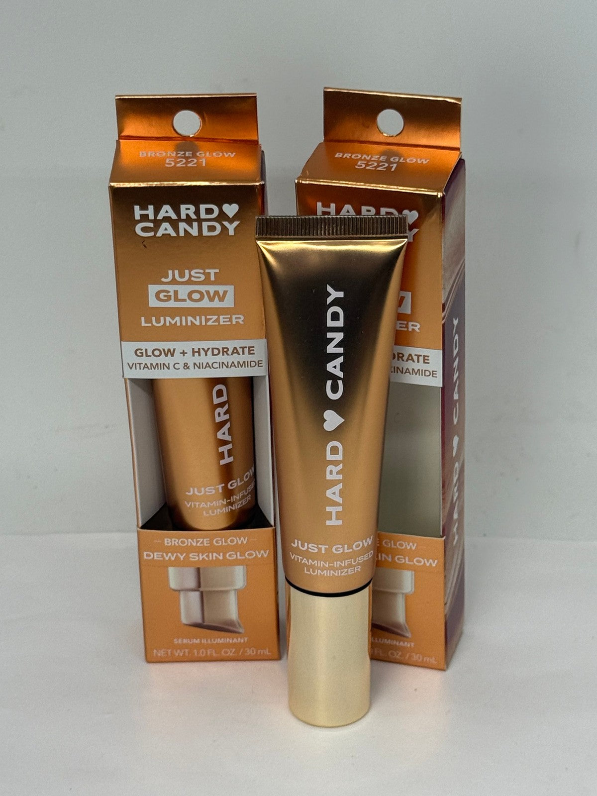 Hard Candy Just Glow Luminizer Serum Bronze Glow - 2 Pack, Face & Body Highlighter