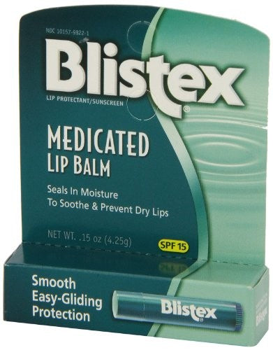 Medicated Lip Balm SPF 15 Pack of 6 - Moisturizing Sunscreen Lip Protectant