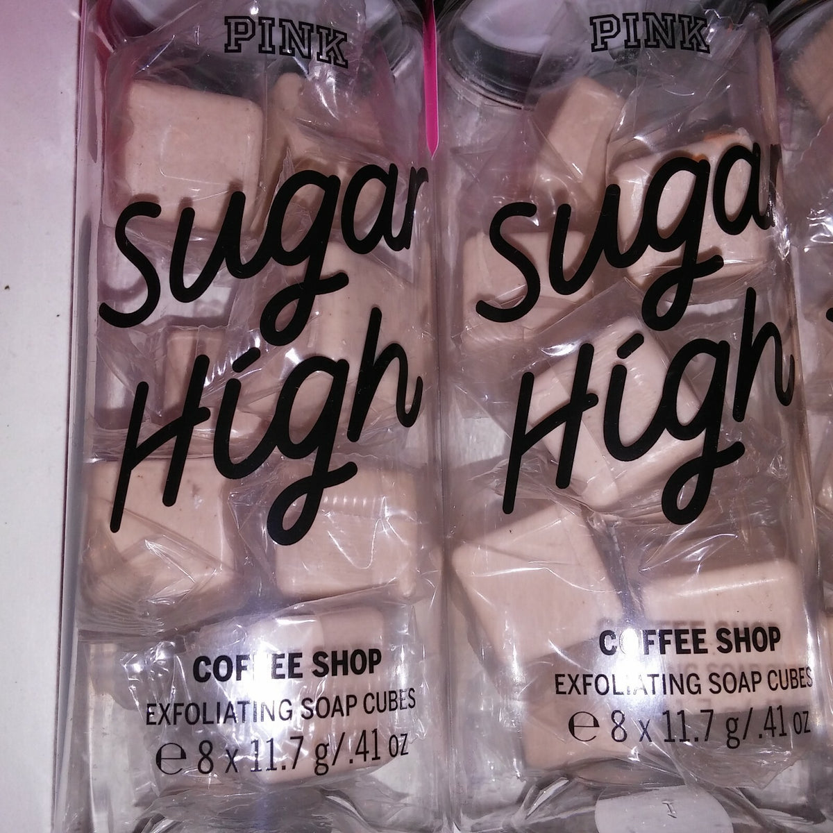 Set of 3 Victoria Secret PINK Sugar High Coffee Shop Exfoliating Soap