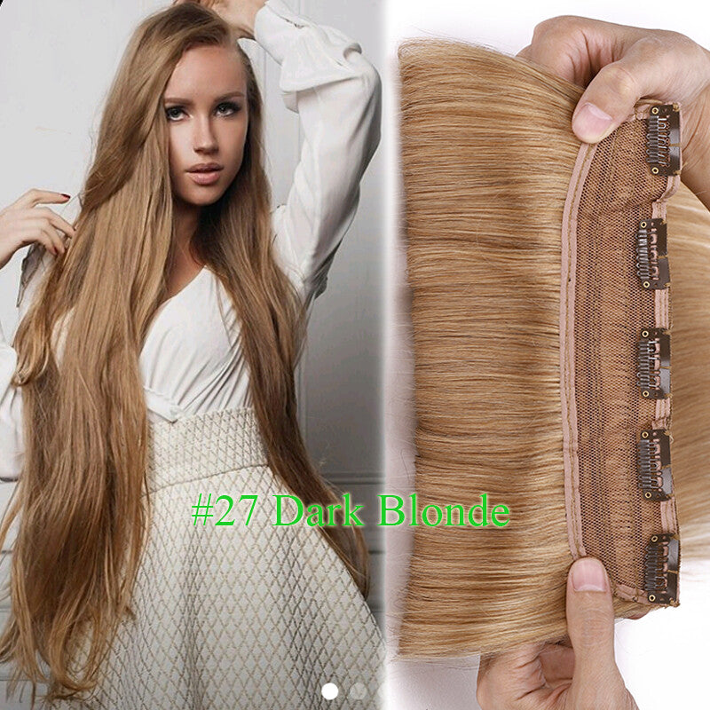 Clip-In Hair Extensions 100% Remy Human Hair Full Head Blonde & Dark Shades