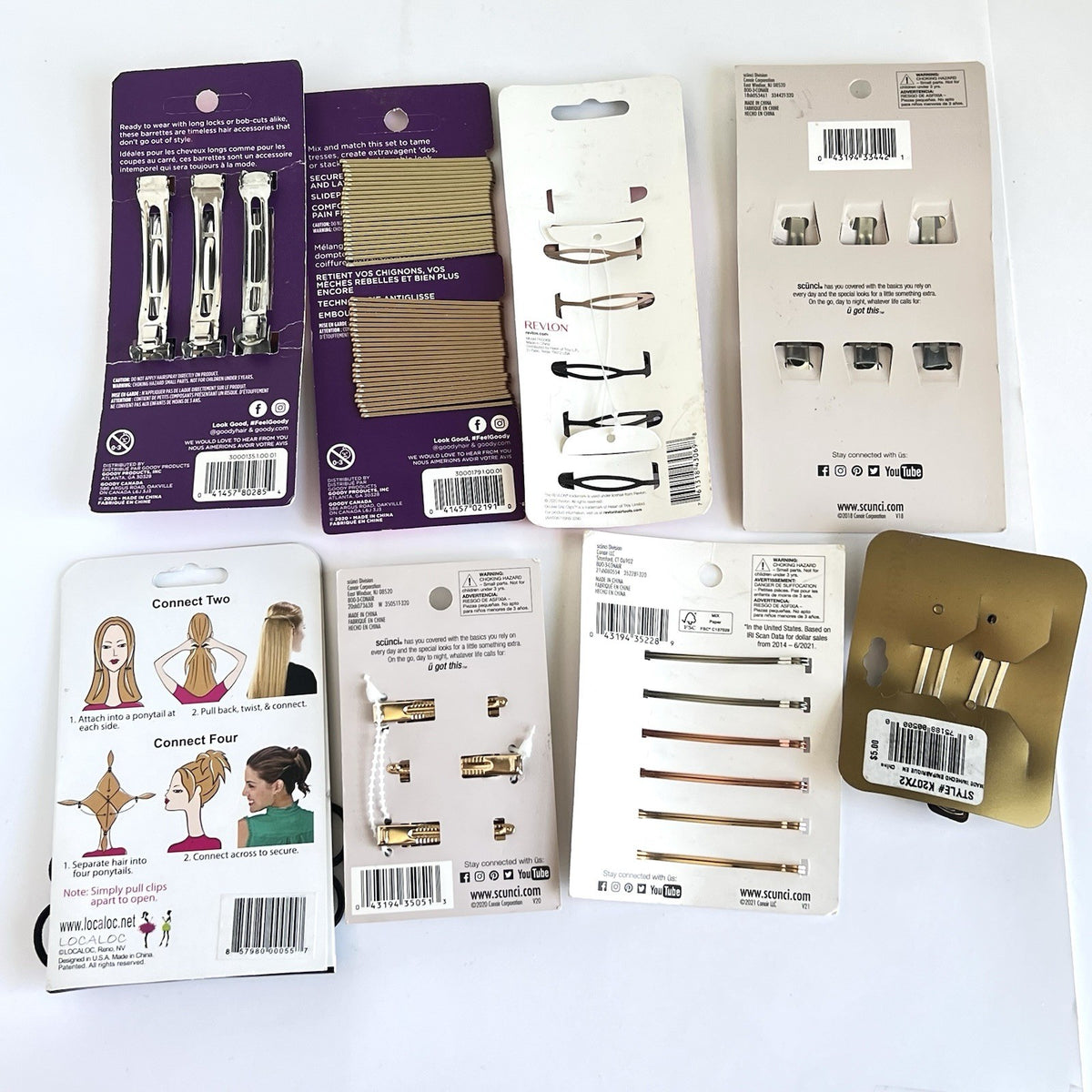 Hair Accessories Assorted NEW Never Worn Lot Of 8 Goody Revlon Scunci