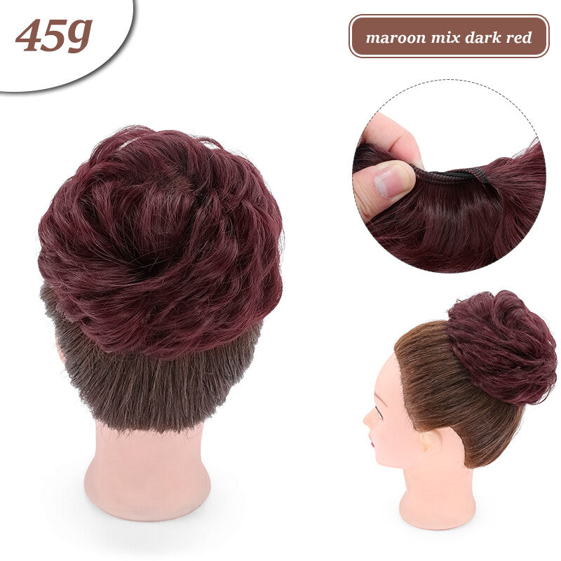 Thick Curly Messy Bun Hair Piece - Synthetic Hair Extensions for Updo & Volume