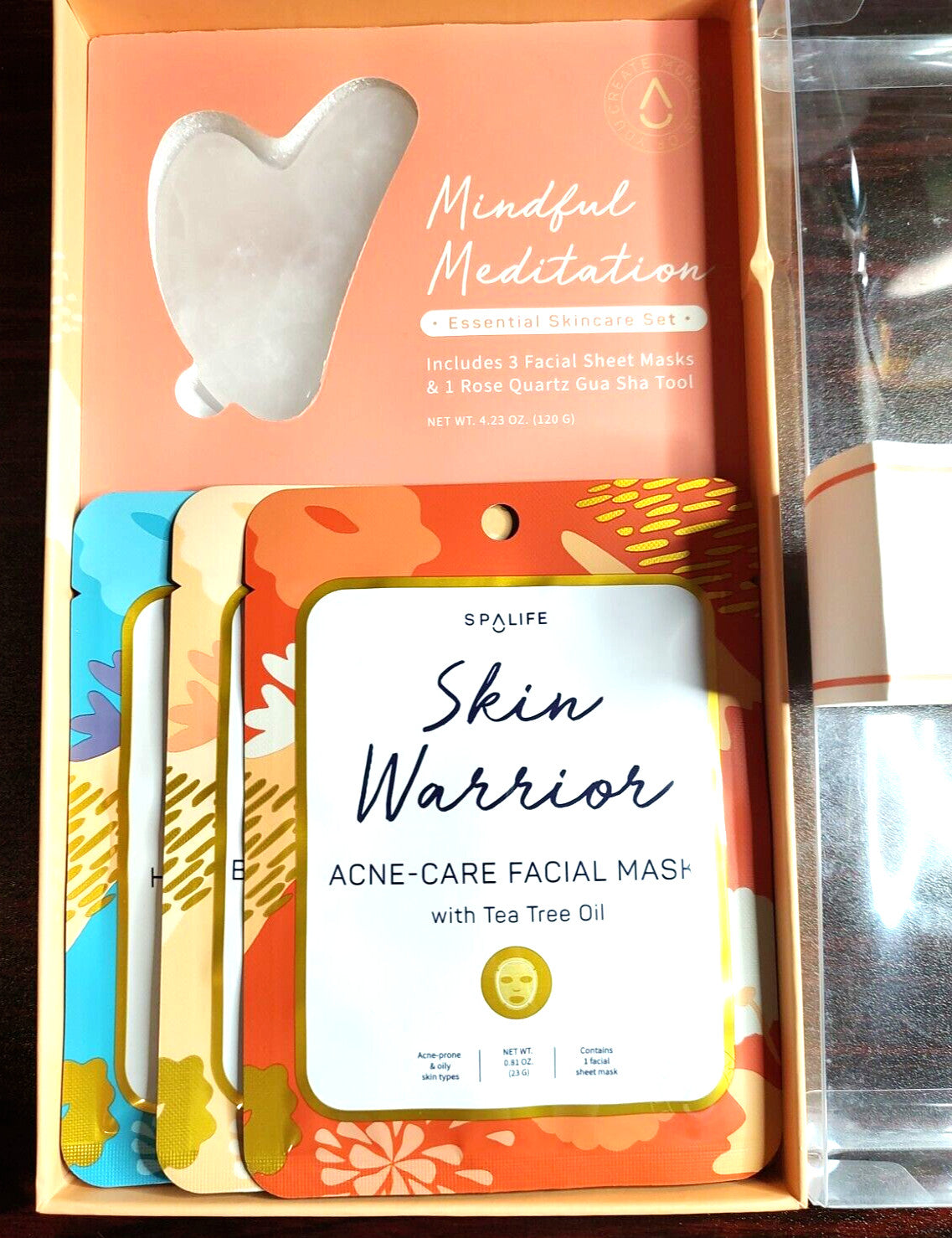 Acne Care & Meditation Facial Mask Set with Gua Sha Tool