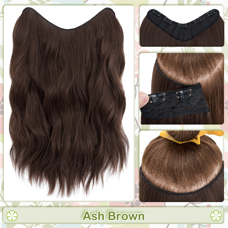 One Piece Clip-In Hair Extensions 3/4 Full Head V-Shaped Hairpiece Multiple Colors & Lengths