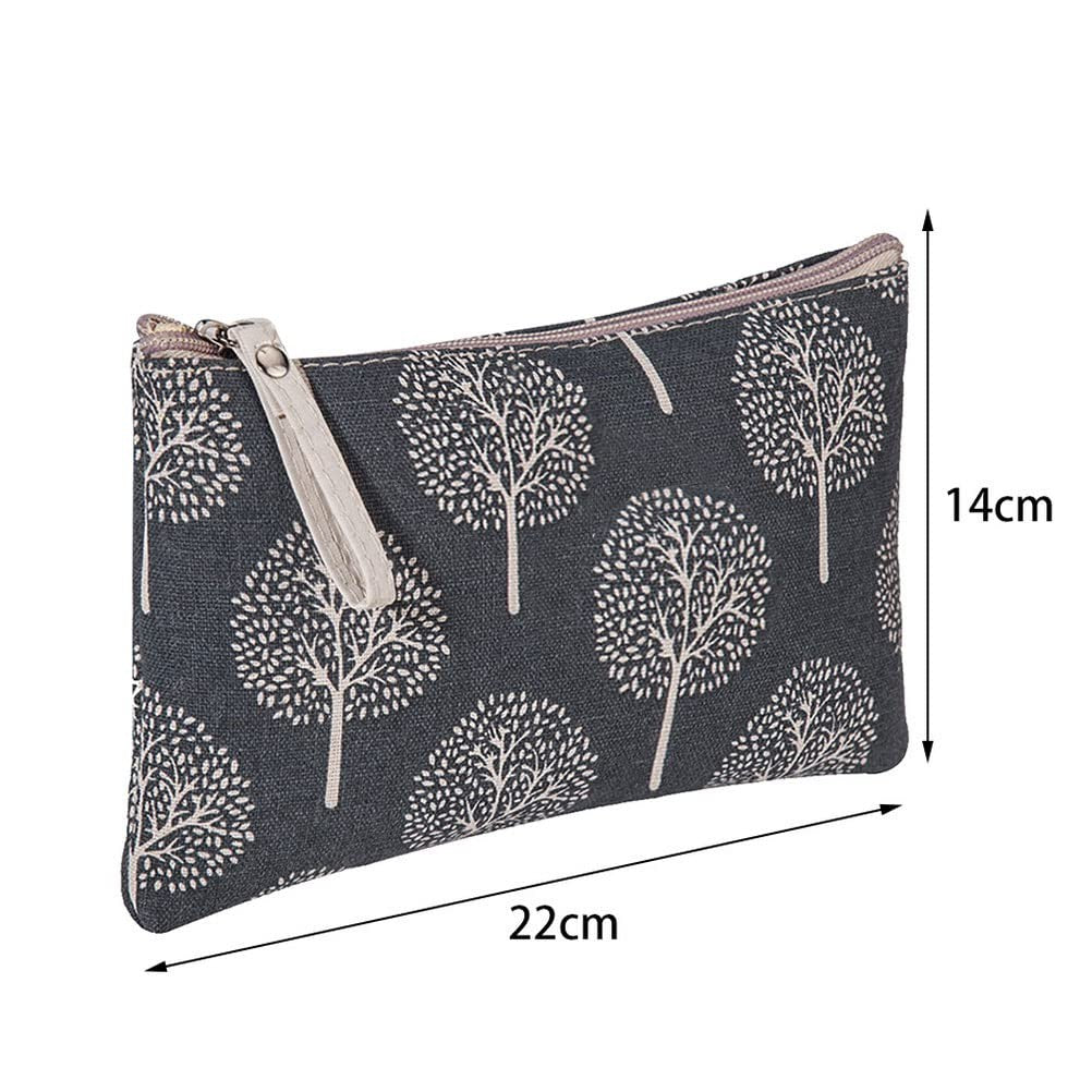 2 Pack Canvas Cosmetic Bags - Travel Makeup Organizer Pouches