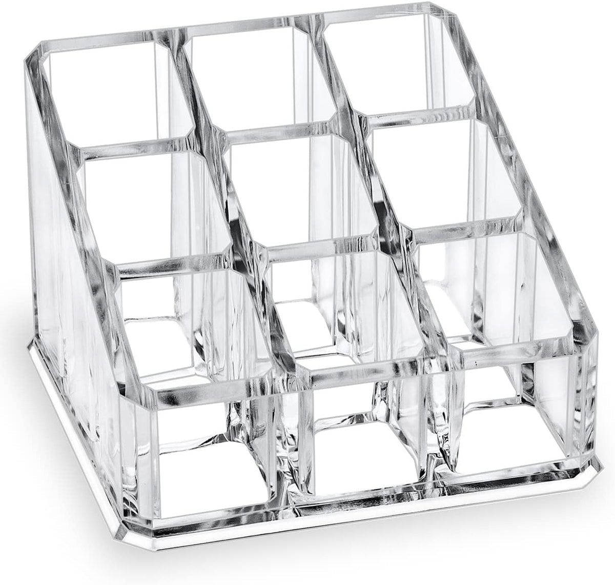 9-Slot Lipstick and Lip Gloss Organizer, Clear Acrylic Makeup Storage
