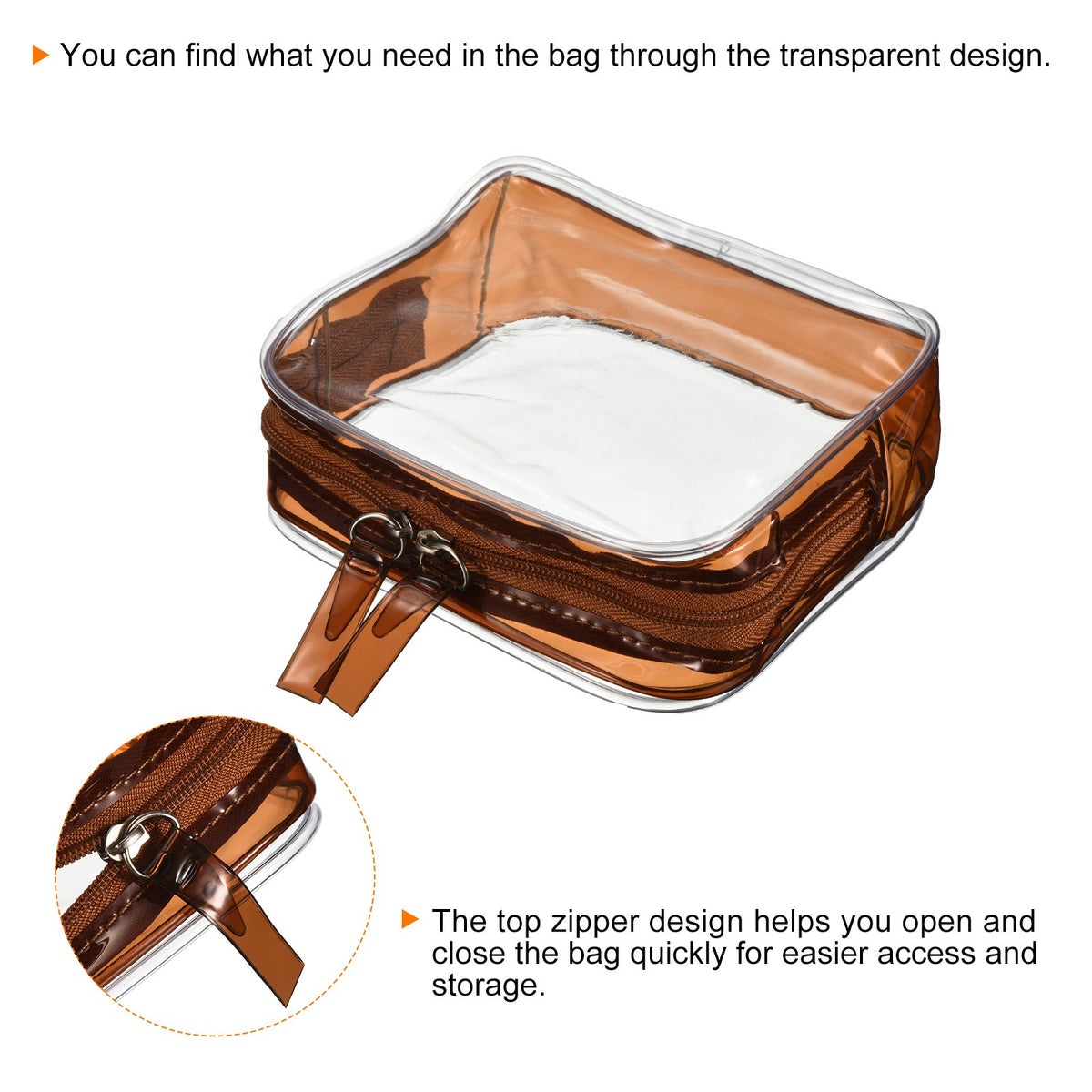 Clear Travel Toiletry Bag - Waterproof Cosmetic Pouch for Toiletries & Makeup