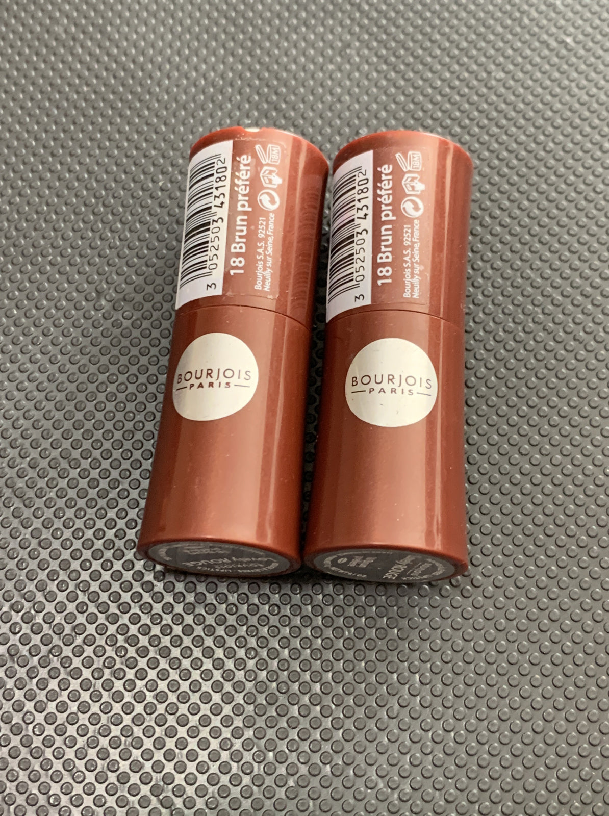Set of 2 Bourjois Lovely Rouge Lipstick 18 Brun Prefere - 0.1 oz Each