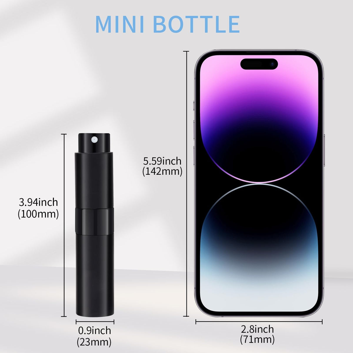 Refillable Travel Perfume Atomizer 8ml Black Portable Spray Bottle