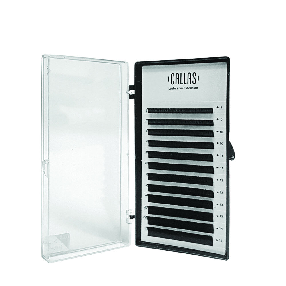 Callas Individual Eyelash Extensions D Curl 0.15mm Thick Mixed Tray of 12 Rows