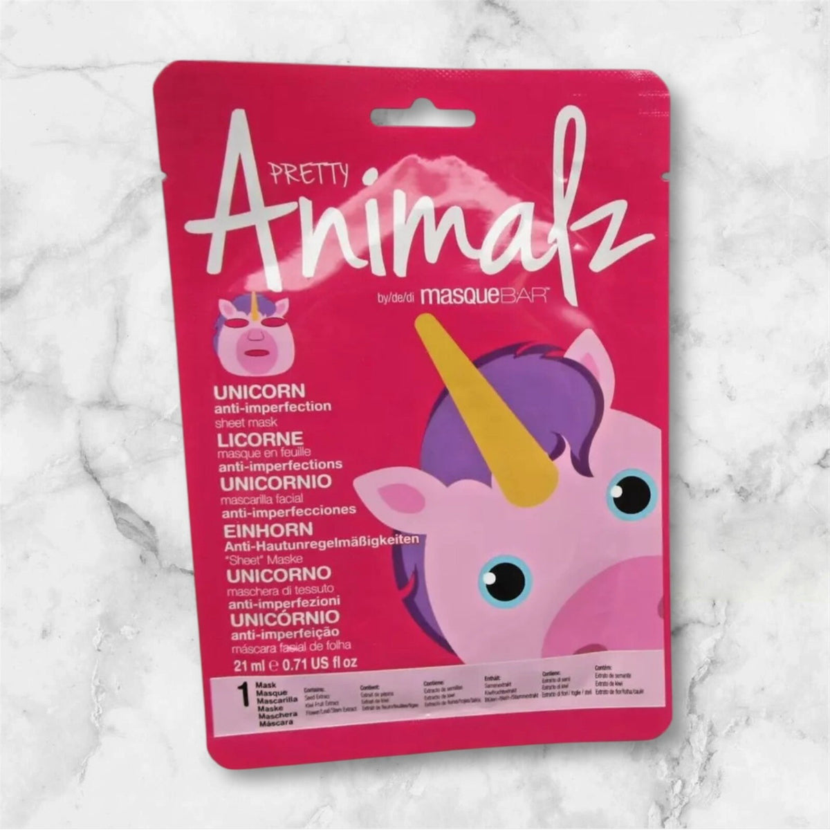 5X Pretty Animalz Unicorn Anti-Imperfection Sheet Mask - Soothing