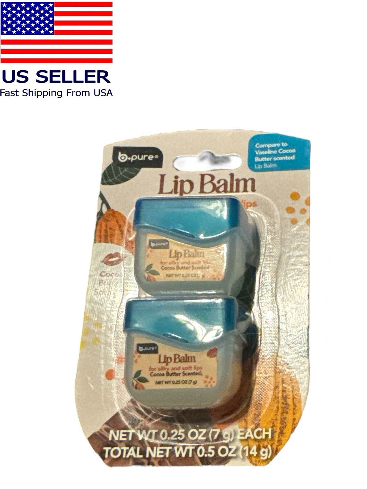 Cocoa Butter Lip Balm Set - Scented Moisturizing Lip Care Pack of 2