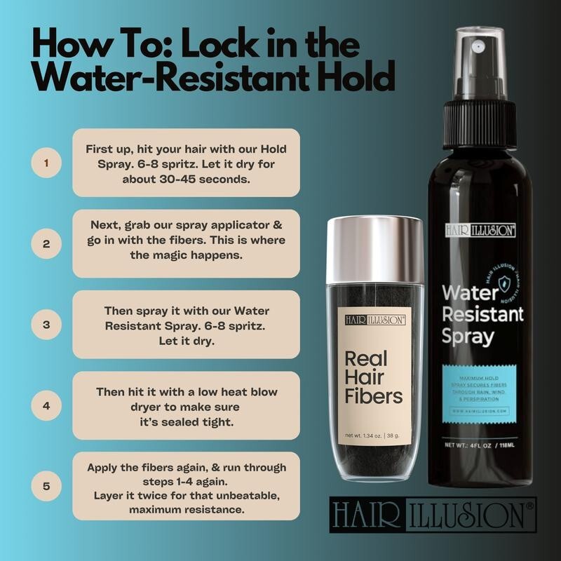 Hair Building Fibers Combo Kit with Spray Applicator & Holding Spray