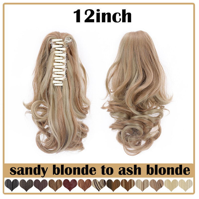 Extra Thick 12-Inch Clip-In Ponytail Hair Extension - Natural & Wavy