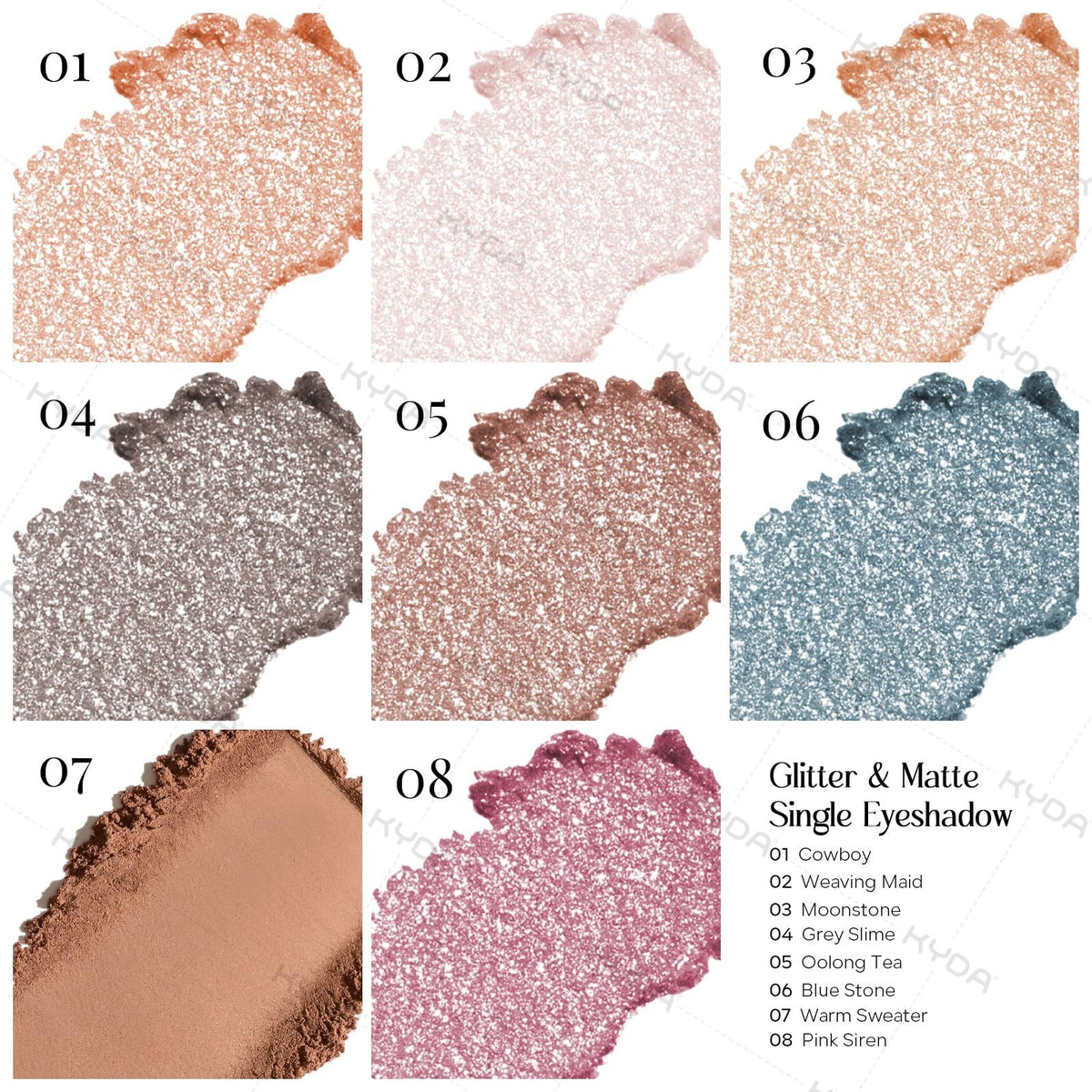 Glitter Eyeshadow - Pale Champagne Silver, Long-Lasting Blendable Makeup